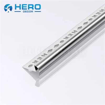 Bande de bord de carrelage en forme de R en acier inoxydable