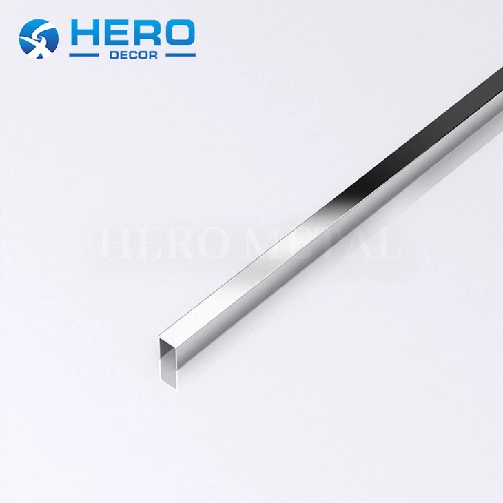 Bande de carrelage en forme de U en acier inoxydable de 8 mm